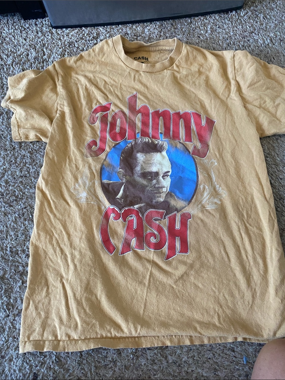 Johnny Cash Graphic Short Sleeve Tee - Mustard Yellow
